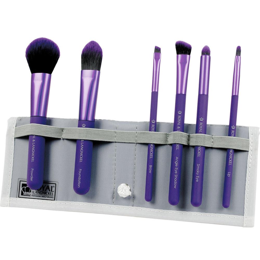 BMD-TFSET7PU - MODA® TOTAL FACE 7pc Purple Brush Kit Makeup Brushes in Flip Case