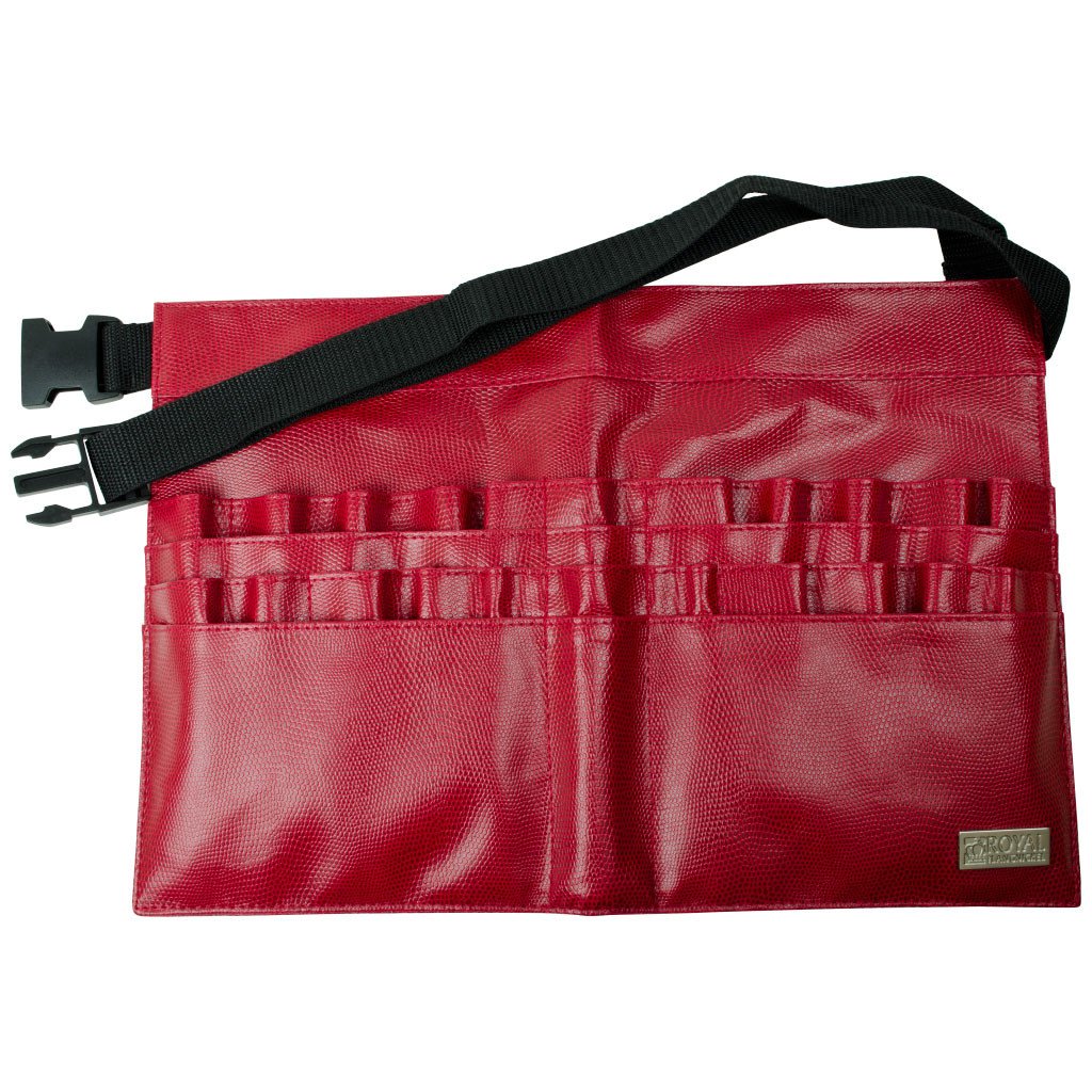 BBELT-10 - Red Leatherette 28-Compartment Brush Belt