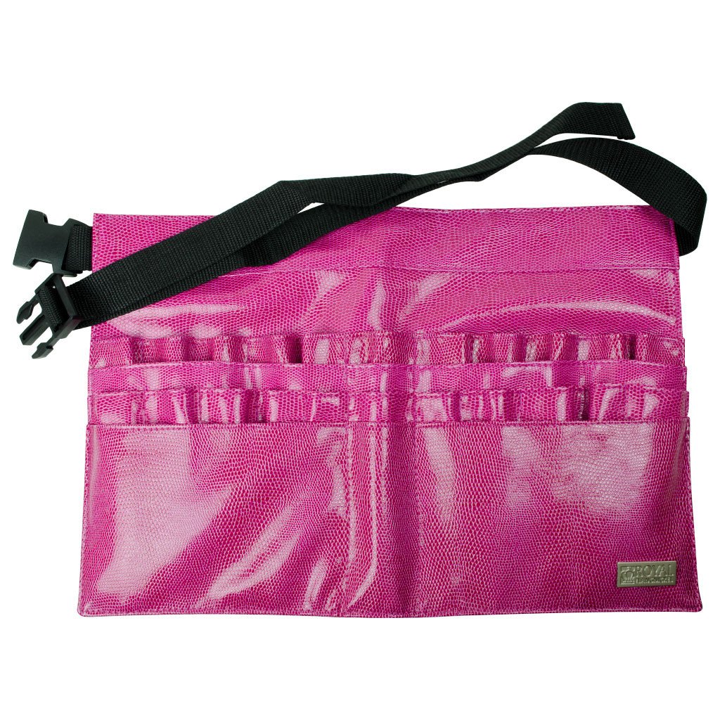 BBELT-6 - Pink Leatherette 28-Compartment Brush Belt