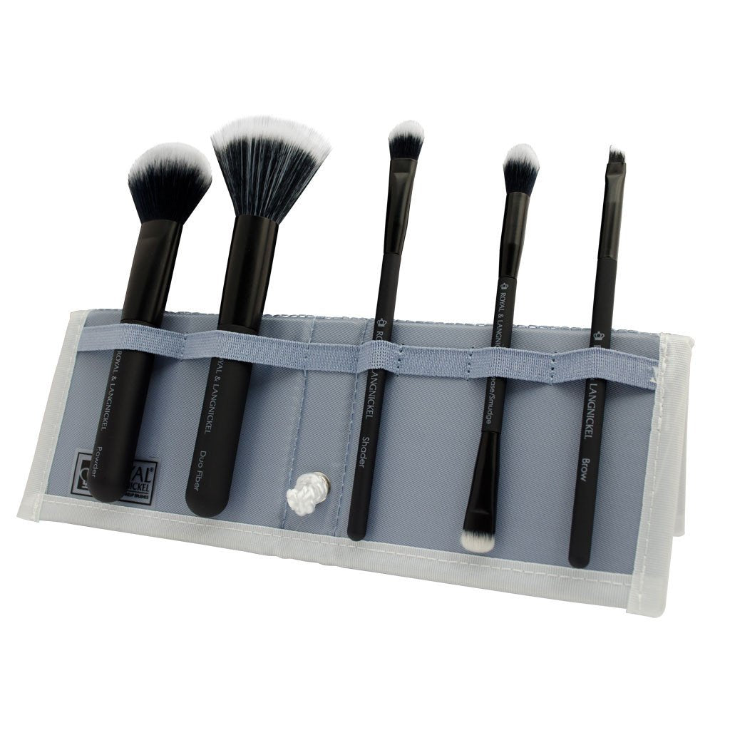 BMD-PMSET6BK - MODA® PERFECT MINERAL 6pc Black Brush Kit Makeup Brushes in Flip Case