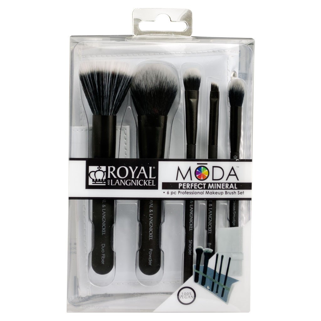 BMD-PMSET6BK - MODA® PERFECT MINERAL 6pc Black Brush Kit Retail Packaging