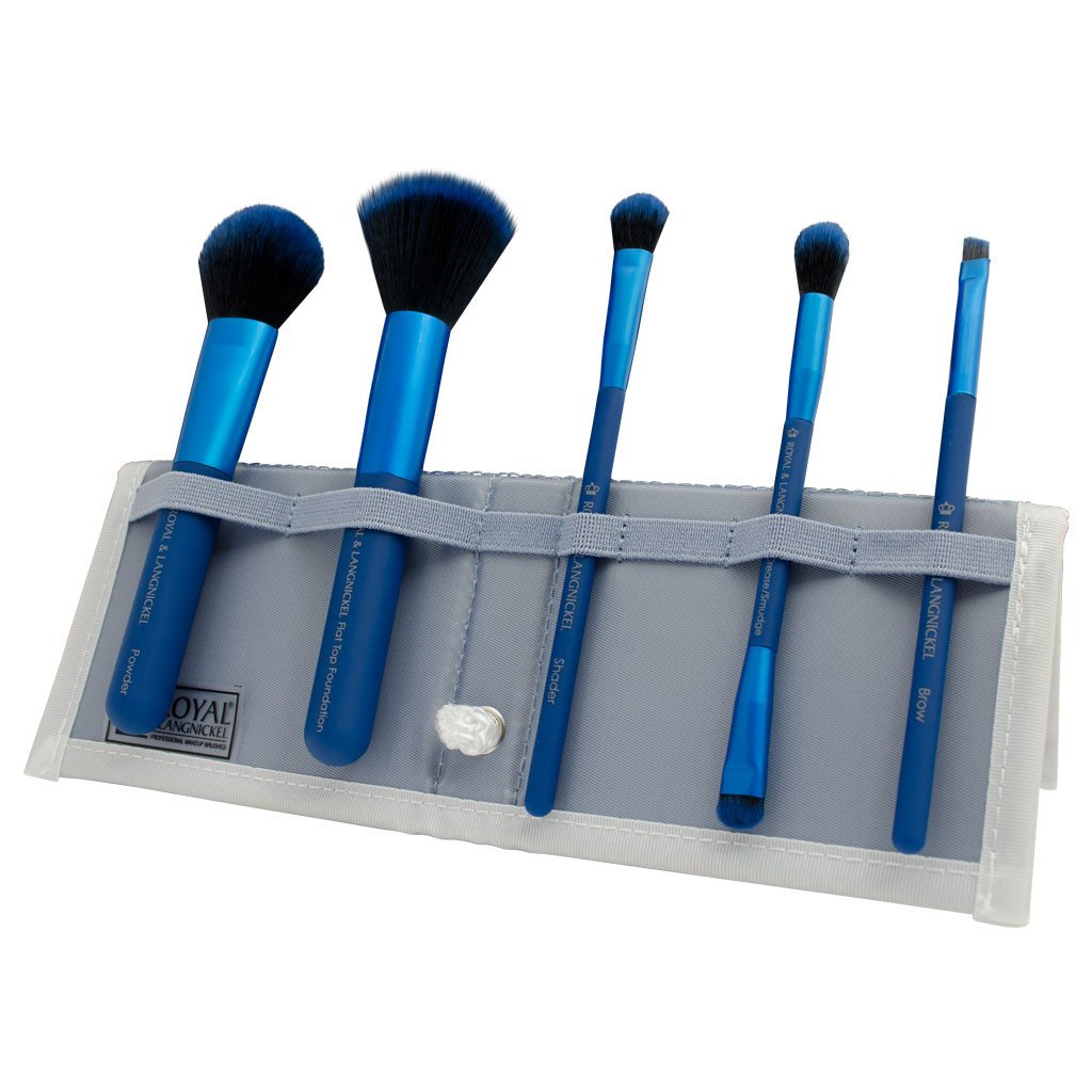 BMD-PMSET6BL - MODA® PERFECT MINERAL 6pc Blue Brush Kit Makeup Brushes in Flip Case