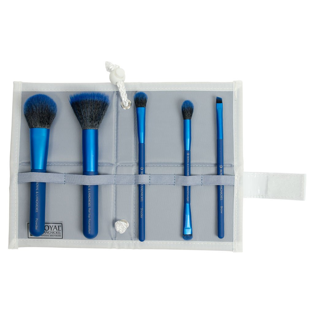 BMD-PMSET6BL - MODA® PERFECT MINERAL 6pc Blue Brush Kit Makeup Brushes in Flat Flip Case