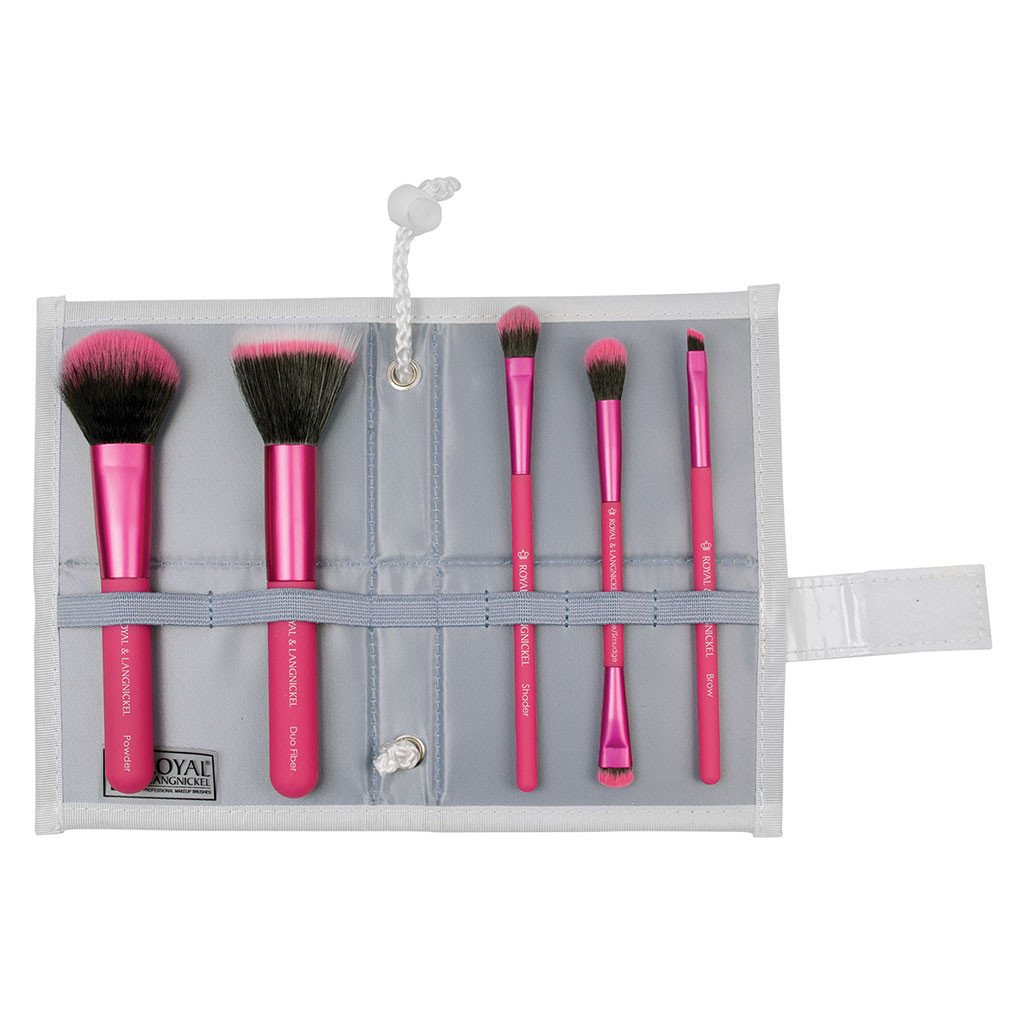 BMD-PMSET6HP - MODA® PERFECT MINERAL 6pc Pink Brush Kit Makeup Brushes in Flat Flip Case