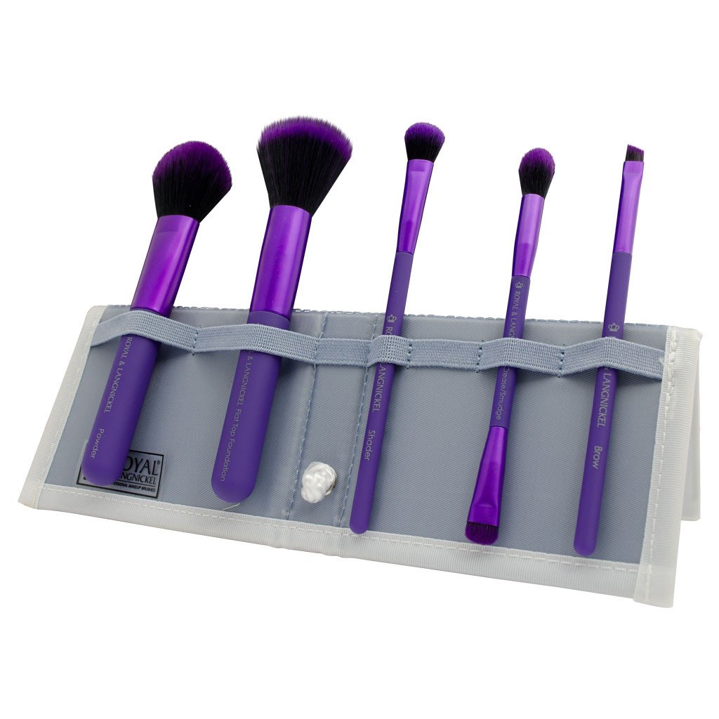 BMD-PMSET6PU - MODA® PERFECT MINERAL 6pc Purple Brush Kit Makeup Brushes in Flip Case