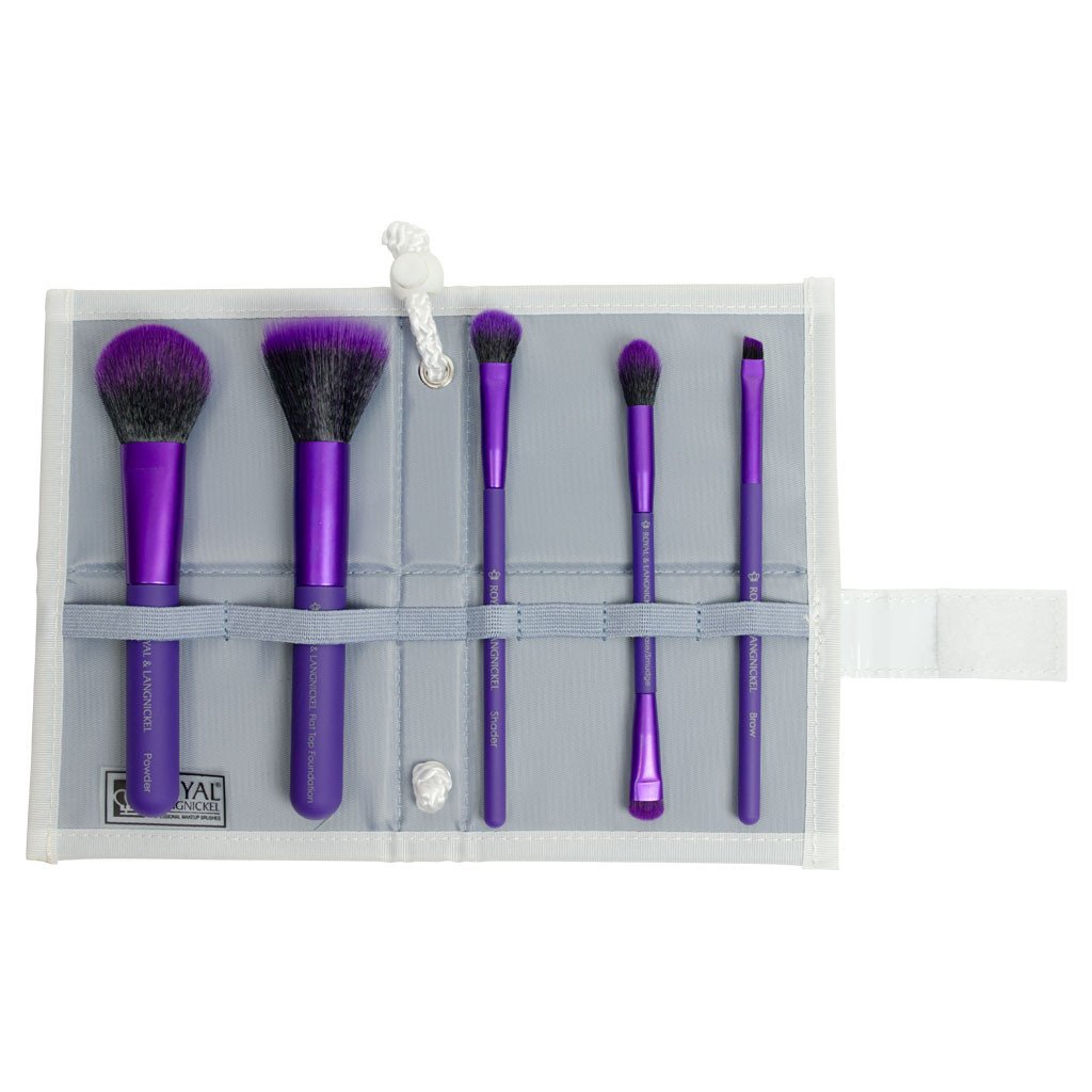 BMD-PMSET6PU - MODA® PERFECT MINERAL 6pc Purple Brush Kit Makeup Brushes in Flat Flip Case