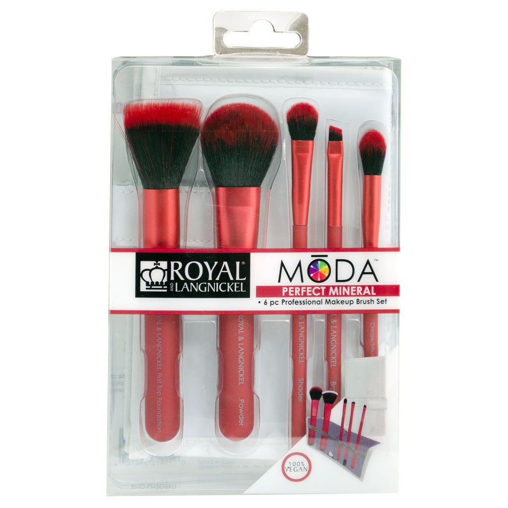 BMD-PMSET6RD - MODA® PERFECT MINERAL 6pc Red Brush Kit Retail Packaging