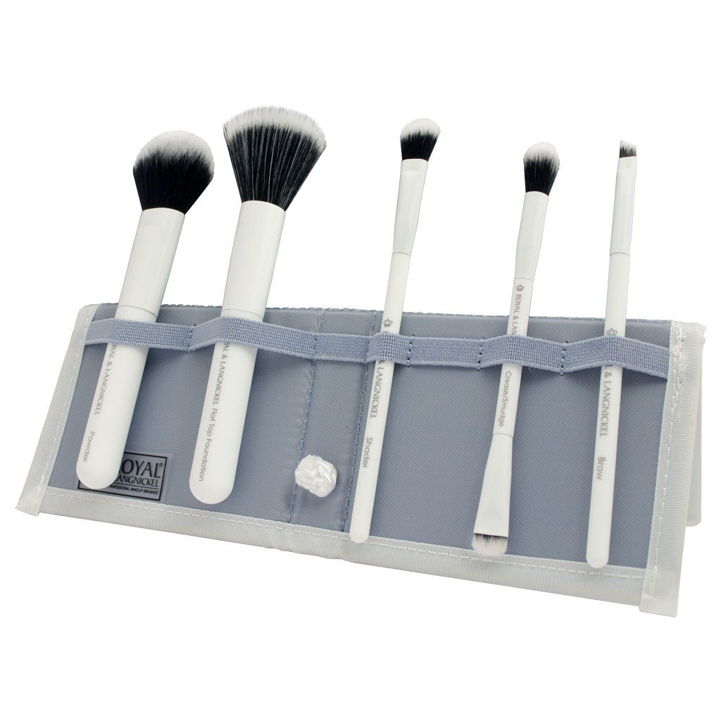 BMD-PMSET6WH - MODA® PERFECT MINERAL 6pc White Brush Kit Makeup Brushes in Flip Case