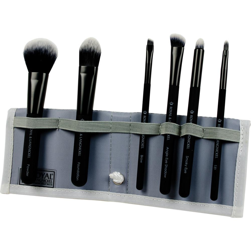 BMD-TFSET7BK - MODA® TOTAL FACE 7pc Black Brush Kit Makeup Brushes in Flip Case