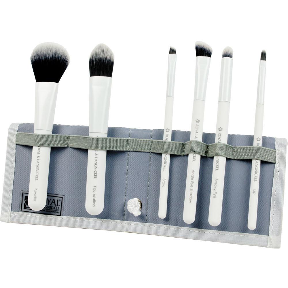 BMD-TFSET7WH - MODA® TOTAL FACE 7pc White Brush Kit Makeup Brushes in Flip Case