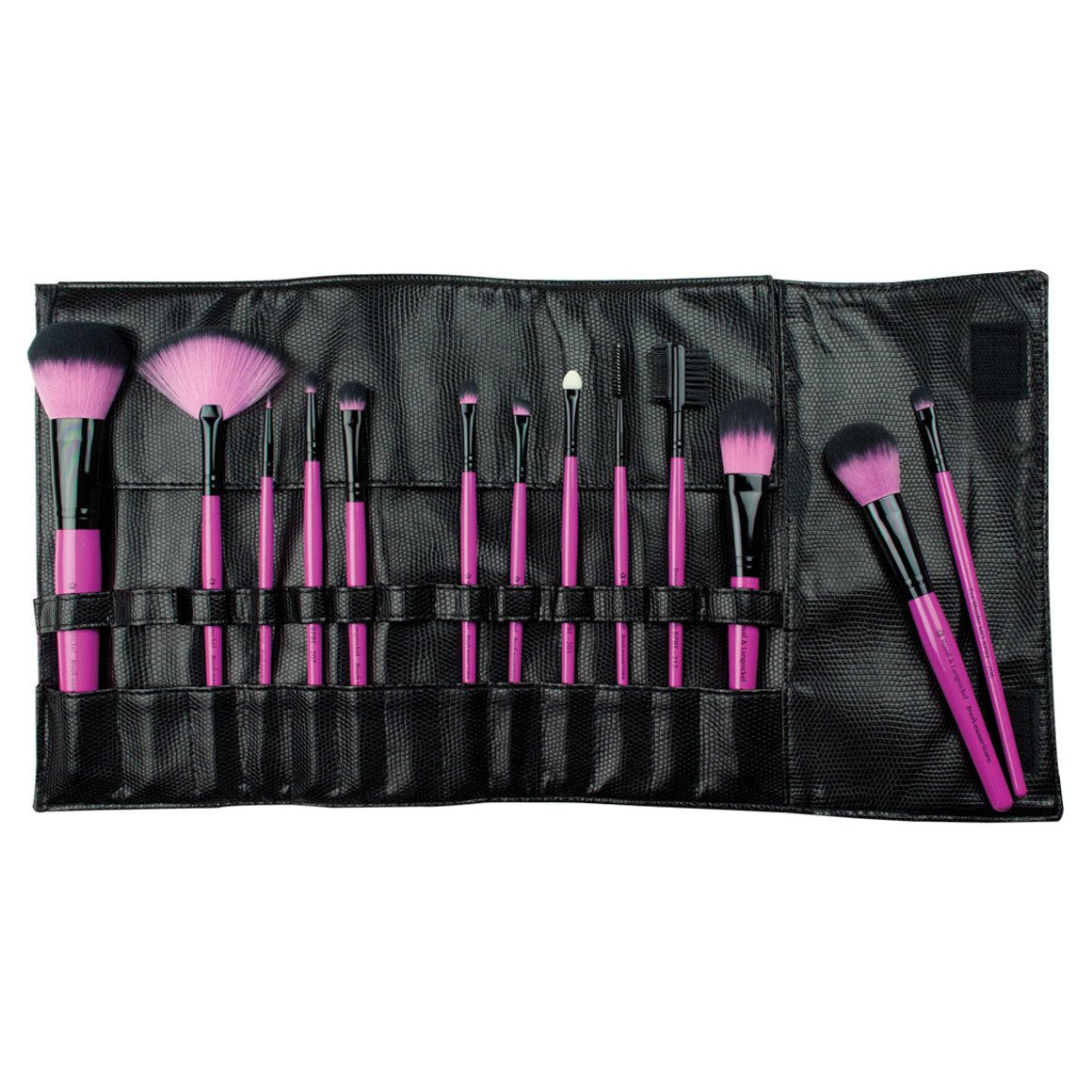 Makeup Brushes in Zippered Travel Case