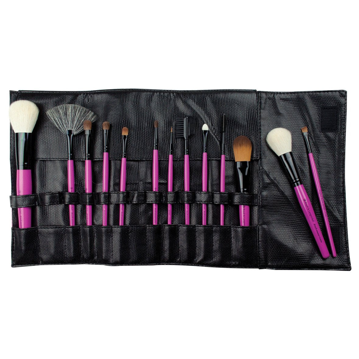 Makeup Brushes in Zippered Travel Case