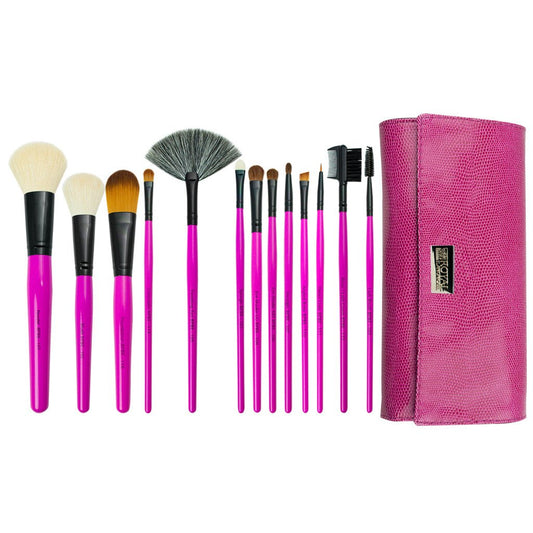 Makeup Brushes and Zippered Travel Case