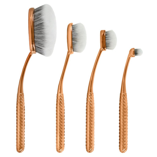 MSET-FPK2 - MODA® Metallics 4pc Face Perfecting Kit Makeup Brushes Side Profile