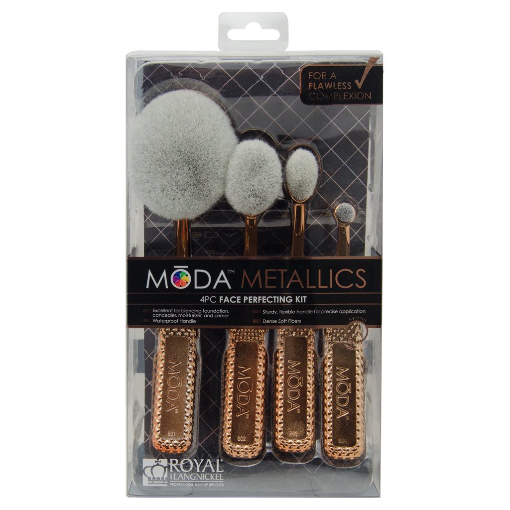 MSET-FPK2 - MODA® Metallics 4pc Face Perfecting Kit Retail Packaging