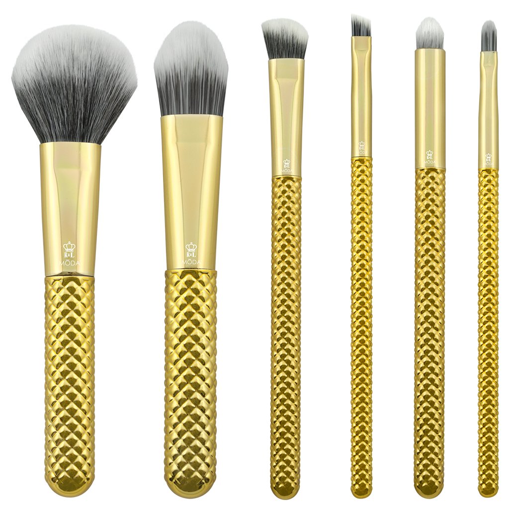 MSET-TF7GD - MODA® Metallics 7pc Gold Total Face Kit Makeup Brushes