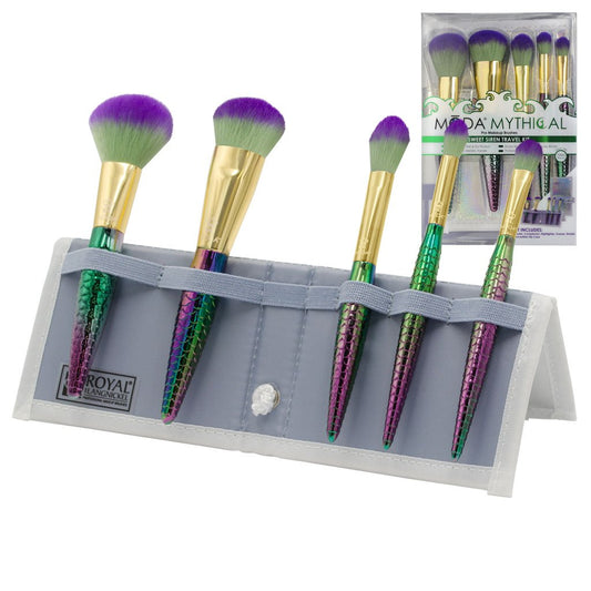 BMD-MSWSET6T - MODA® Mythical 6pc Sweet Siren Travel Kit Makeup Brushes in Flip Case and Retail Packaging