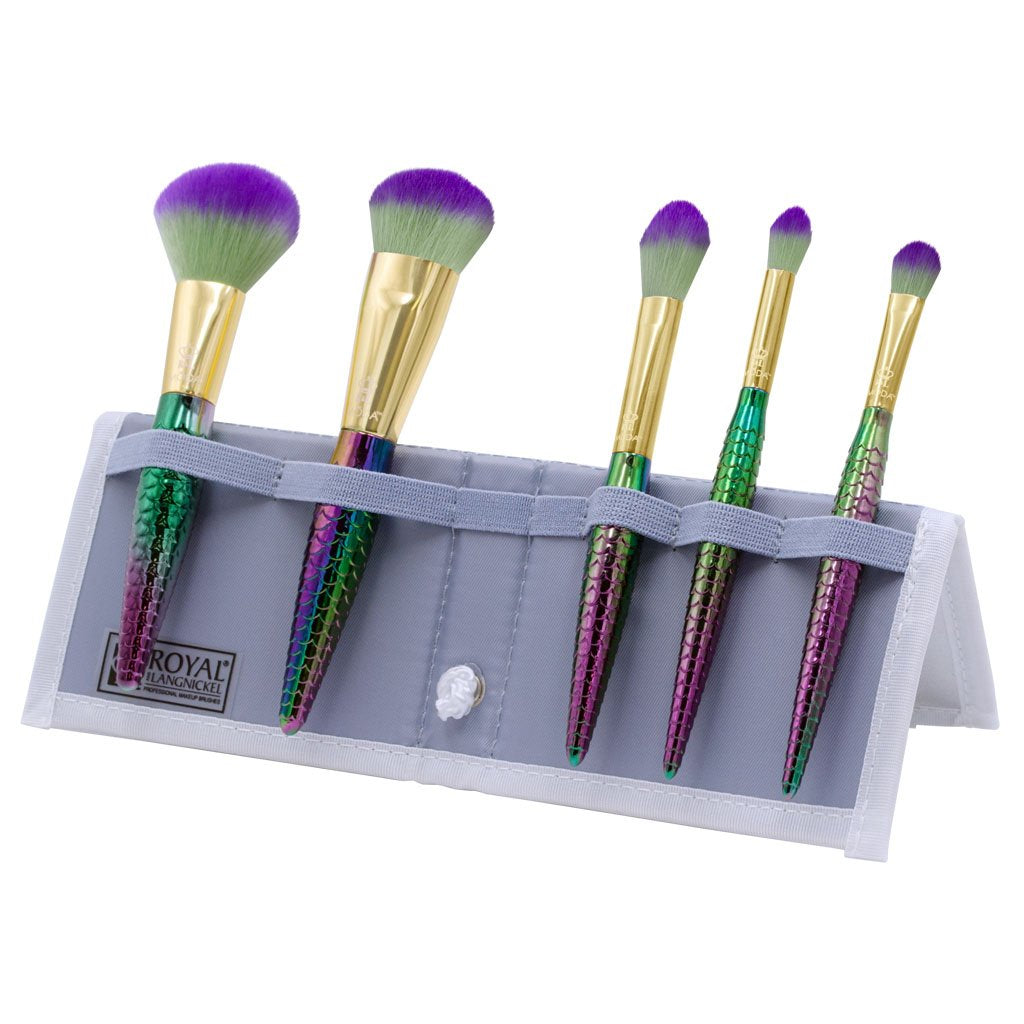 BMD-MSWSET6T - MODA® Mythical 6pc Sweet Siren Travel Kit Makeup Brushes in Flip Case