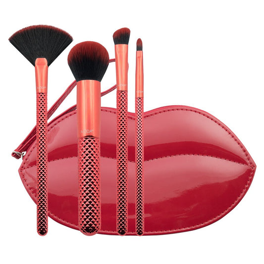 Makeup Brushes with Lip Zip Pouch